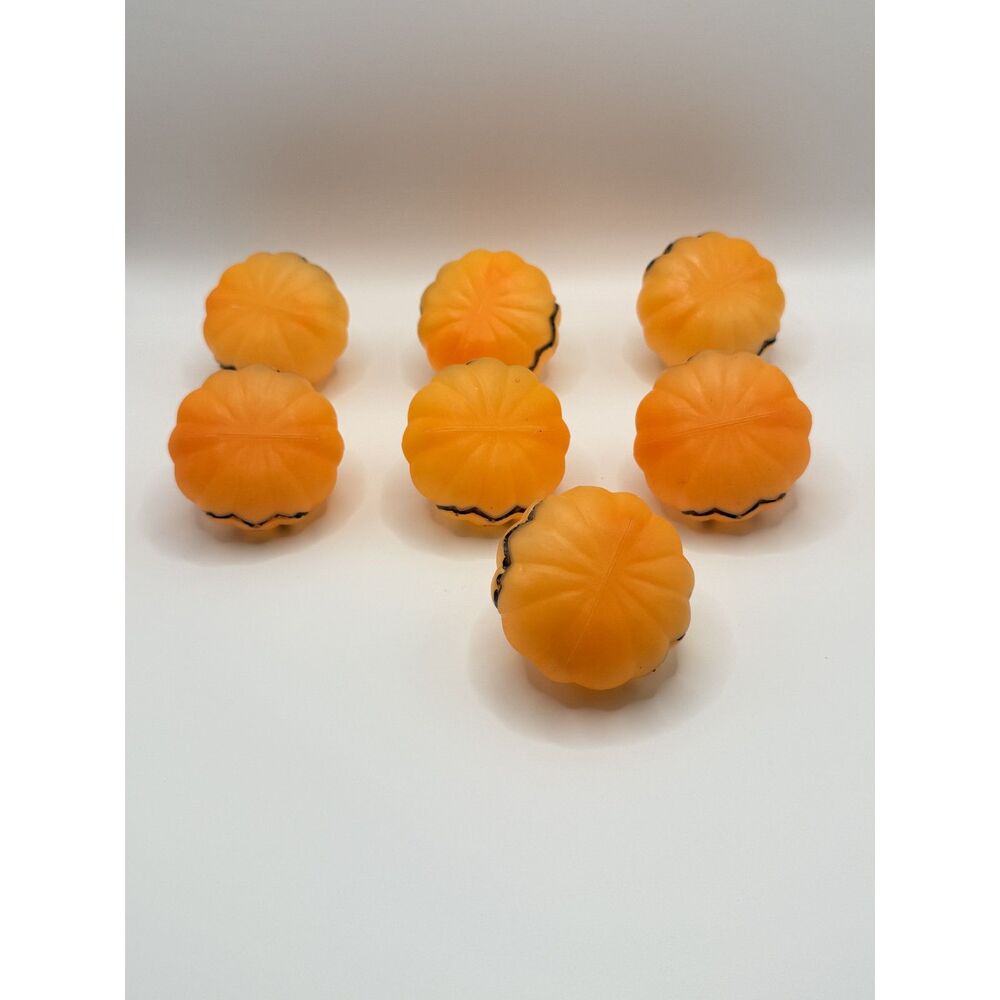 Vintage Halloween Blow Mold Pumpkin String Light Covers Lot of 7 Jack-O-Lantern - Picture 6 of 6